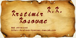 Krstimir Kosovac vizit kartica